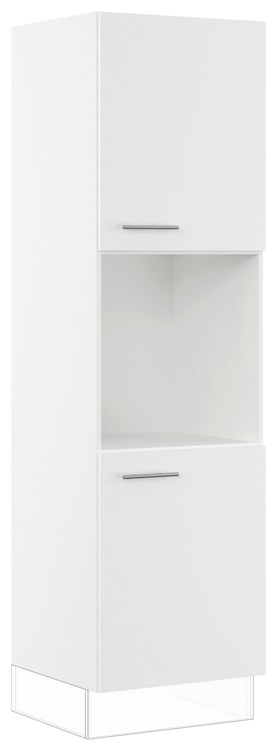 GERÄTEUMBAUSCHRANK 60/220,6/57,6 cm  in Weiß  - Edelstahlfarben/Weiß, Basics, Holzwerkstoff/Metall (60/220,6/57,6cm) - Impuls