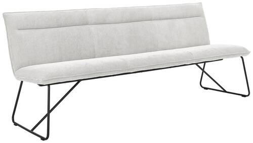 SITZBANK 220/88/66 cm Cord Creme Metall  - Creme/Schwarz, Design, Textil/Metall (220/88/66cm) - Johann Jakob