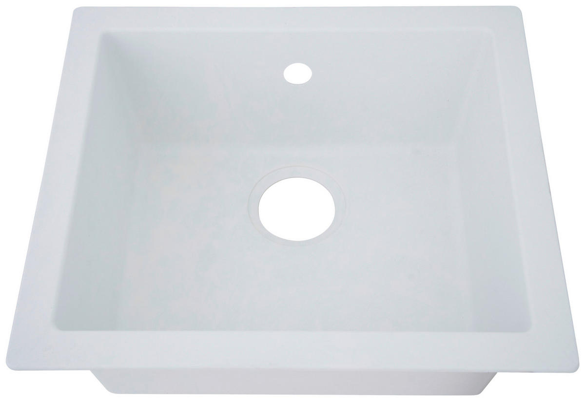 SPÜLE 1712OHIO50X44W  - Weiß, Trend, Glas/Kunststoff (50/19/44cm) - Respekta