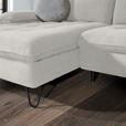 ECKSOFA in Chenille Beige  - Beige/Schwarz, LIFESTYLE, Textil/Metall (180/310cm) - Valnatura