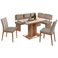 ECKBANKGRUPPE in Textil, Holzwerkstoff Eichefarben, Hellbraun  - Hellbraun/Eichefarben, Konventionell, Holzwerkstoff/Textil - Cantus