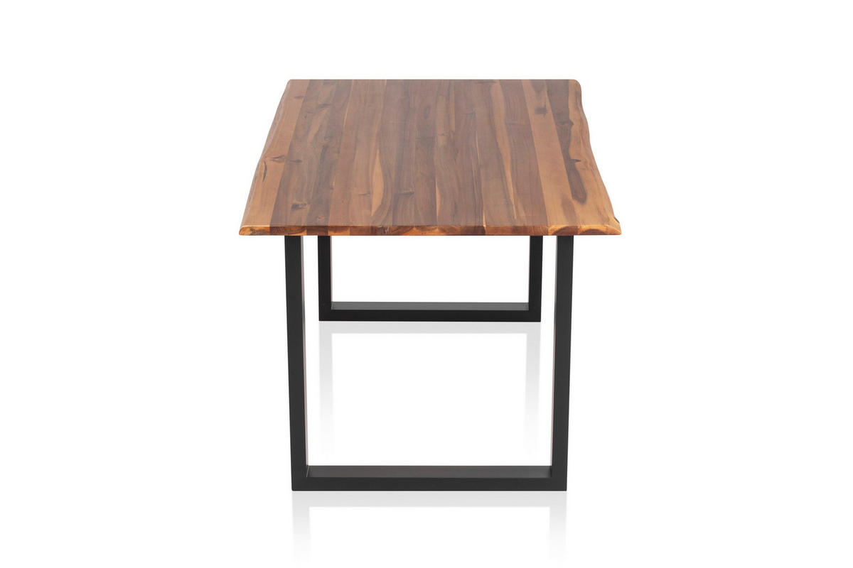 ESSTISCH in Holz 160/85/77 cm  - Cognac/Schwarz, MODERN, Holz/Metall (160/85/77cm) - Livetastic