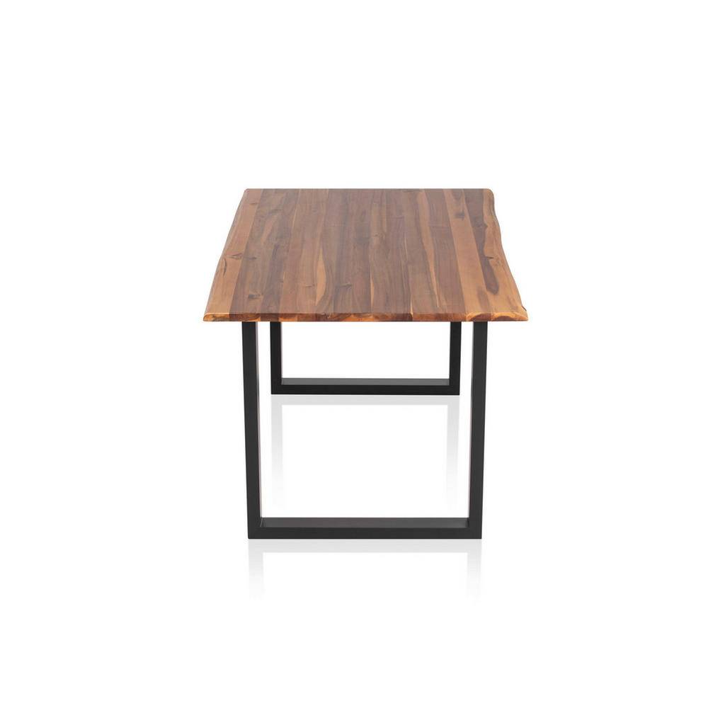 Thumbnail - Livetastic Esstisch, Schwarz, Cognac, Holz, Akazie, massiv, rechteckig, Kufe, 85x77x160 cm, in verschiedenen Größen erhä...