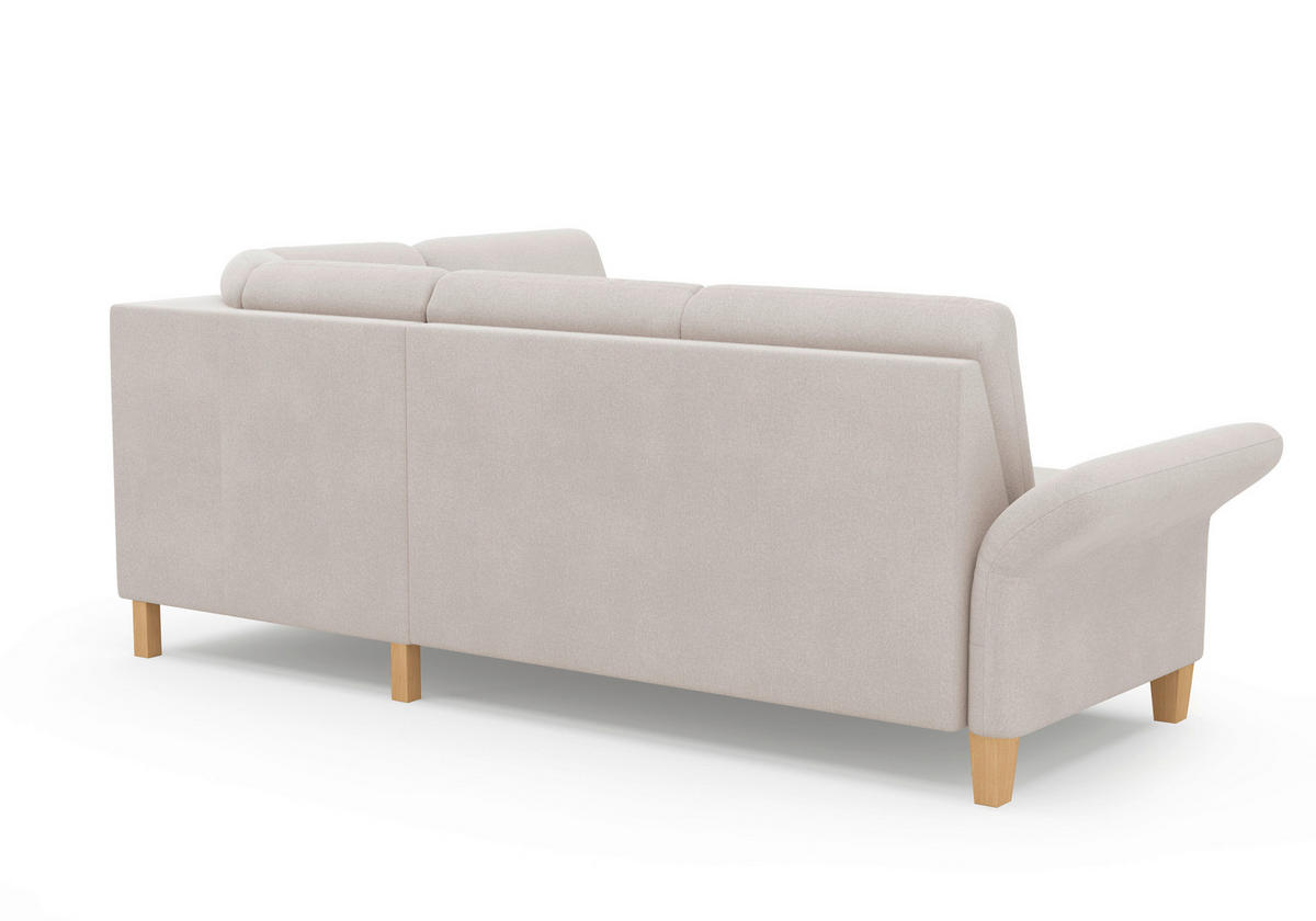 ECKSOFA ROCHELLE E Greige Flachgewebe  - Greige/Eichefarben, KONVENTIONELL, Holz/Textil (240/216cm) - Sit & More