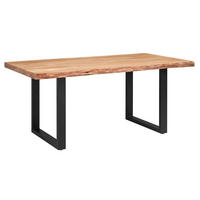 ÉTKEZŐASZTAL - akáciaszínű/fekete, Modern, fa/fém (180/90/76cm) - P & B