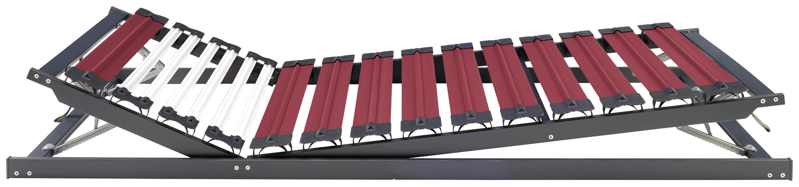 LATTENROST 100/200 cm Kopfteil, Fußteil verstellbar,  - Anthrazit/Weinrot, Basics, Holz/Kunststoff (100/200cm) - Dieter Knoll