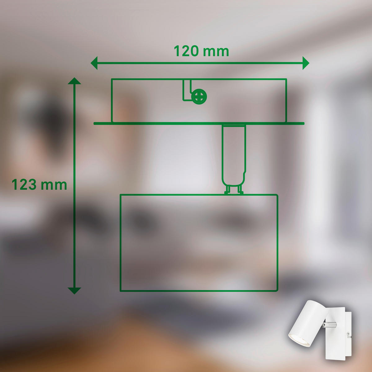 LED-SPOTKOPF Isil A 12/8/12,5 cm   - Weiß, Basics, Metall (12/8/12,5cm)
