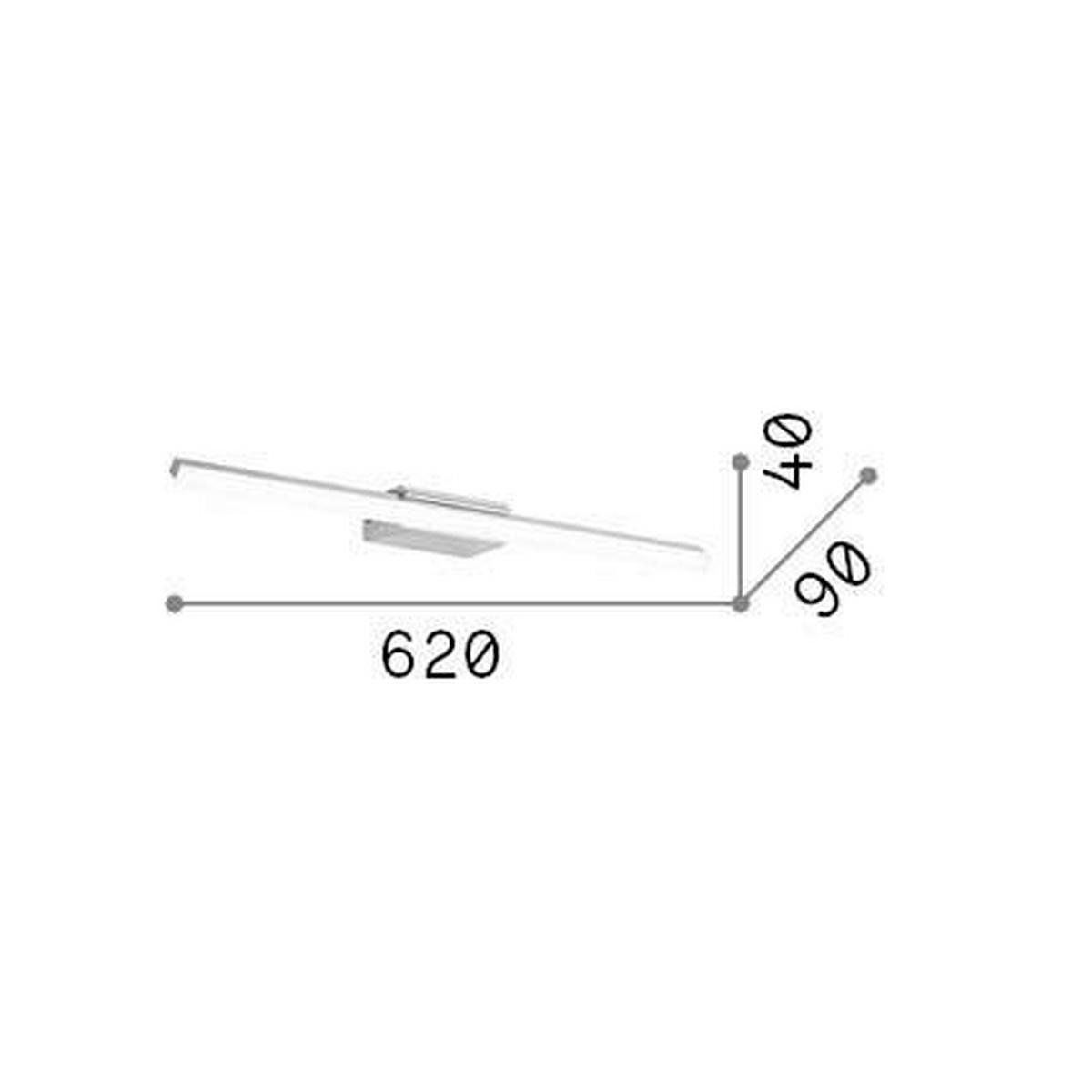 LED-BILDERLEUCHTE 62/4/9 cm   - Chromfarben, Design, Kunststoff/Metall (62/4/9cm) - Ideal Lux