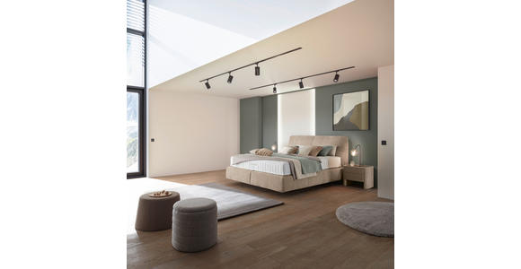 BOXSPRINGBETT 180/200 cm in Beige - Beige/Schwarz, Design, Kunststoff/Textil (180/200cm) - Johann Jakob