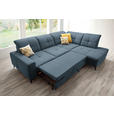 ECKSOFA in Chenille Blau  310/240 cm  - Blau/Schwarz, Design, Textil/Metall (310/240cm) - Xora