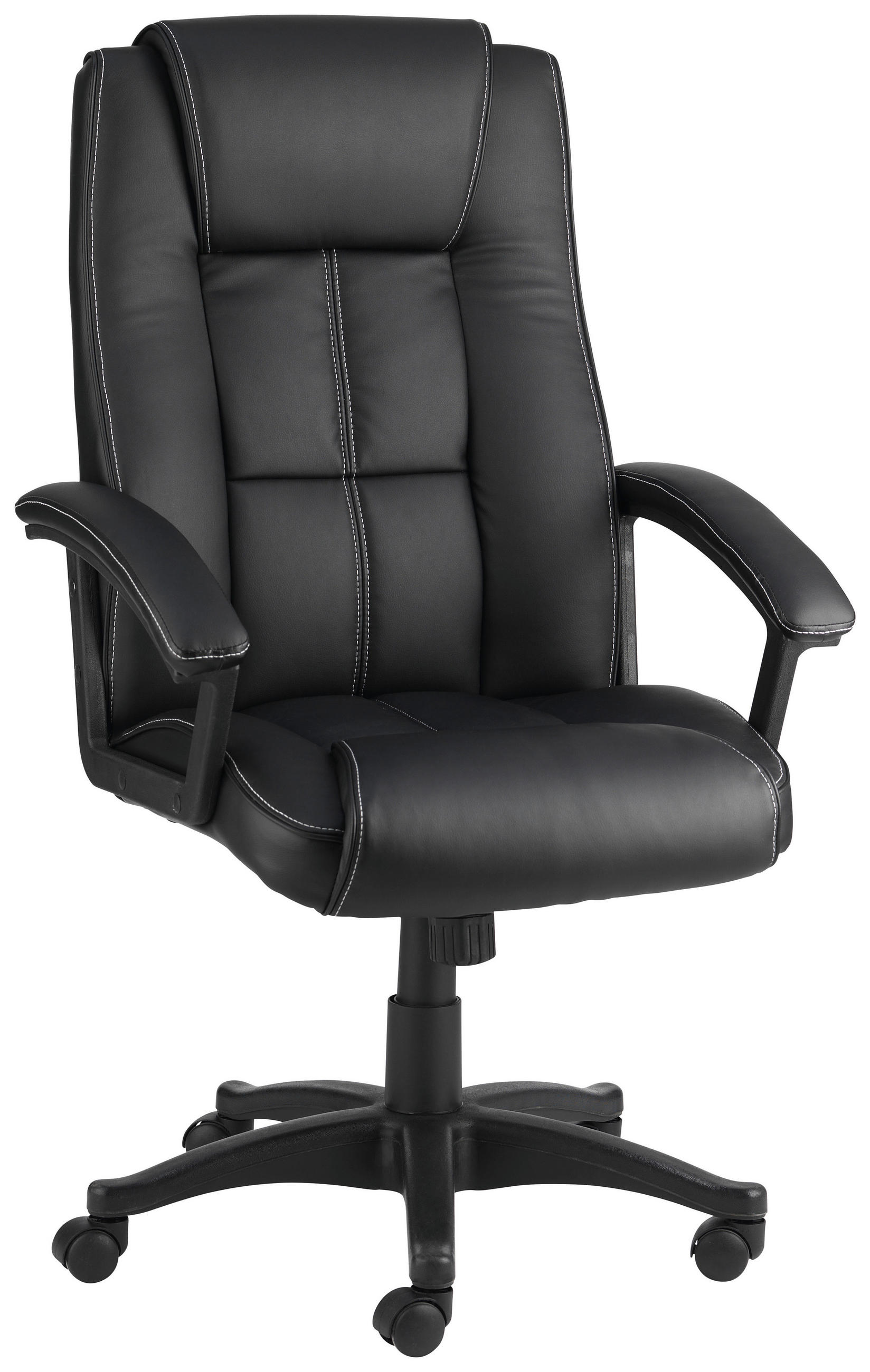 DIREKTORSKA STOLICA  crna   - bela/crna, Osnovno, tekstil/plastika (65/105-115/71,50cm)