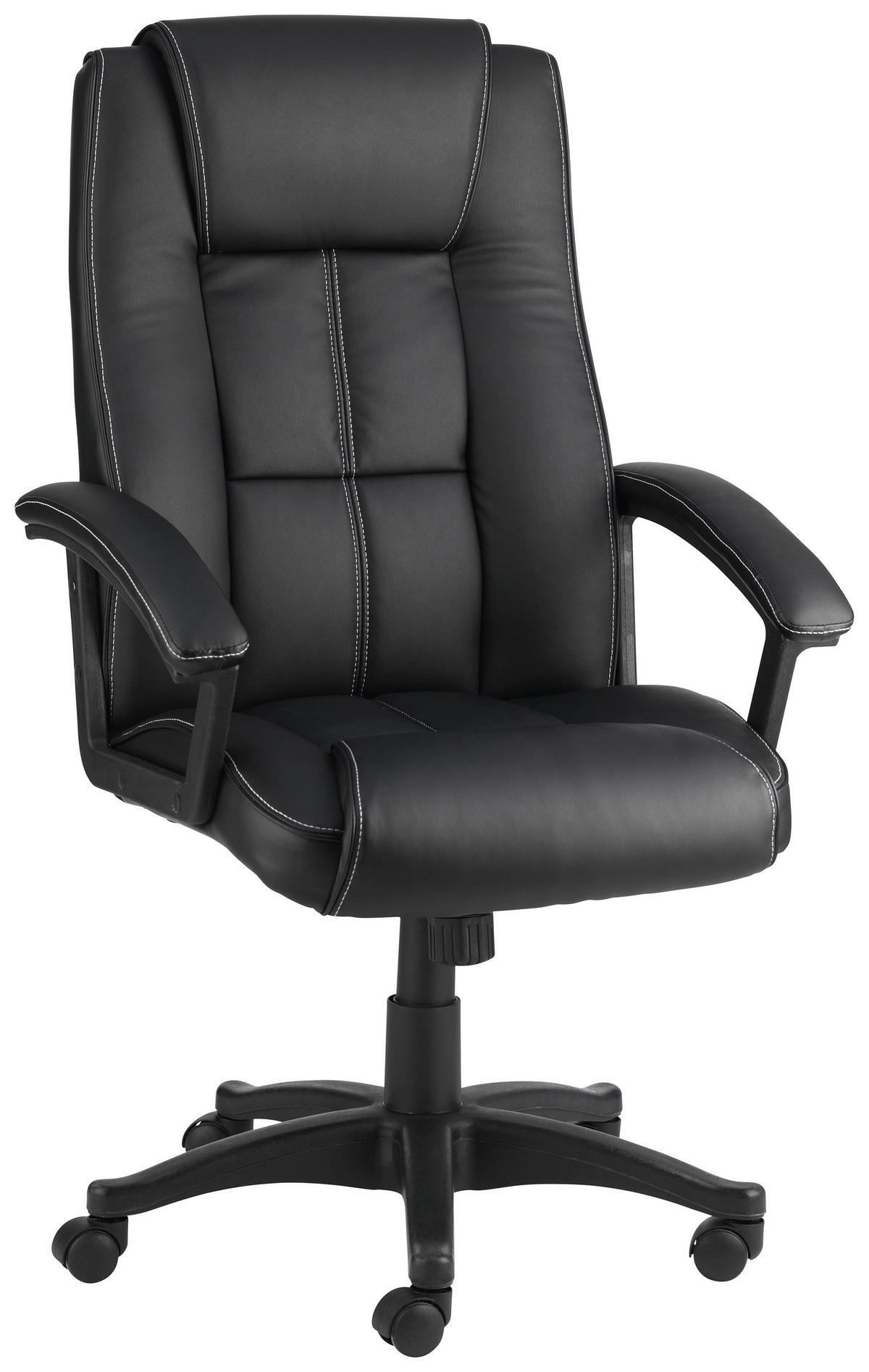 DIREKTORSKA STOLICA  crna   - bela/crna, Osnovno, tekstil/plastika (65/105-115/71,50cm)