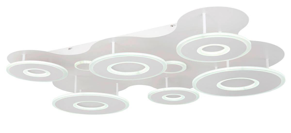 LED-DECKENLEUCHTE 107/80/15 cm   - Opal/Weiß, Design, Kunststoff/Metall (107/80/15cm)