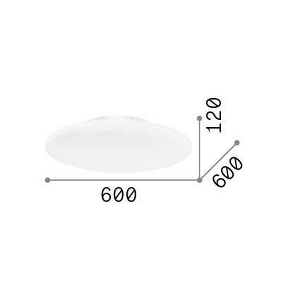 DECKENLEUCHTE  60/12 cm    - Weiß, Basics, Glas (60/12cm) - Ideal Lux