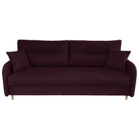 SCHLAFSOFA Flachgewebe Aubergine  - Aubergine/Schwarz, Design, Holz/Kunststoff (206/88/93cm) - MID.YOU
