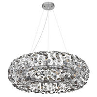 KŘIŠŤÁLOVÉ ZÁVĚSNÉ SVÍTIDLO, 80/150 cm  - šedá/průhledné, Lifestyle, kov/plast (80/150cm) - Globo