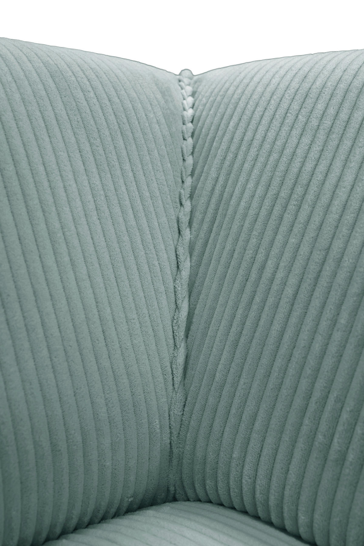 ECKSOFA ANTHONY in Cord Mintgrün  275/163 cm  - Schwarz/Mintgrün, Design, Kunststoff/Textil (275/163cm) - MID.YOU