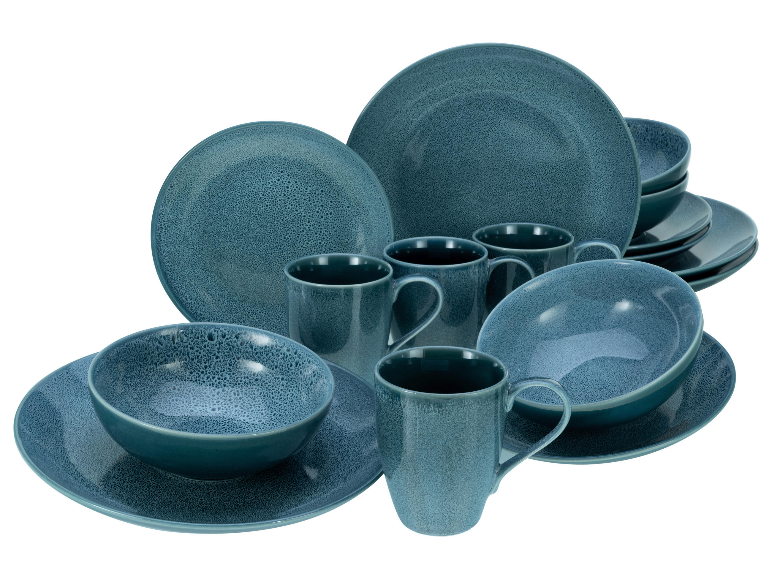 KOMBISERVICE Blau 16-teilig  - Blau, Keramik (34/31/33cm) - Creatable