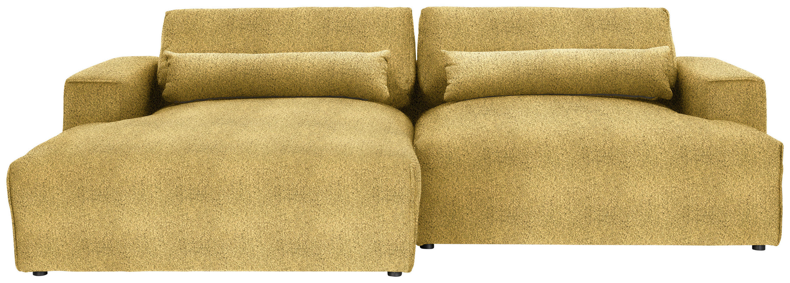 ECKSOFA Felicia in Chenille Currygelb  187/268 cm  - Currygelb/Schwarz, Design, Kunststoff/Textil (187/268cm) - Stylife