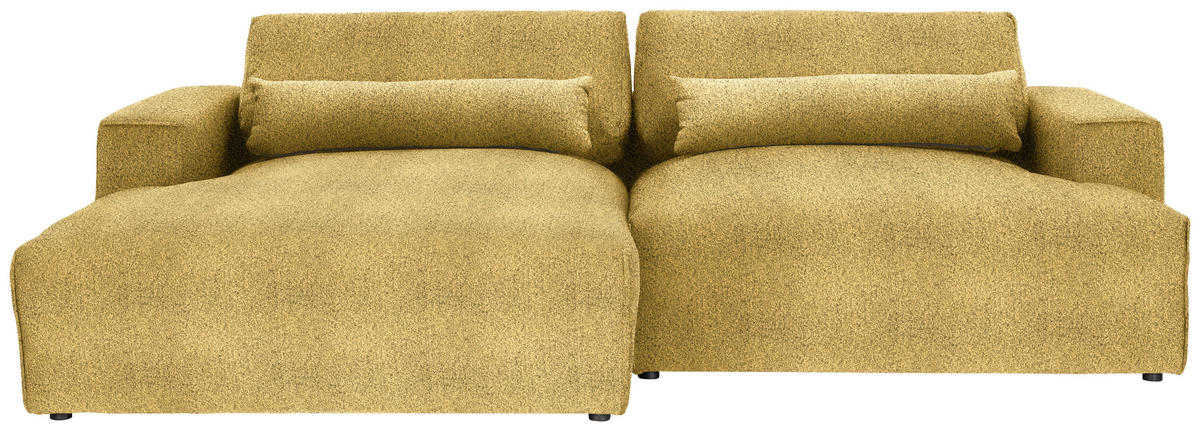 ECKSOFA Felicia in Chenille Currygelb  187/268 cm  - Currygelb/Schwarz, Design, Kunststoff/Textil (187/268cm) - Stylife