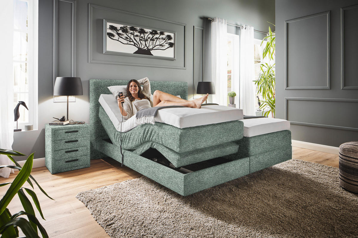 BOXSPRINGBETT 160/200 cm  in Olivgrün  - Olivgrün, Konventionell, Holz/Textil (160/200cm) - Dieter Knoll