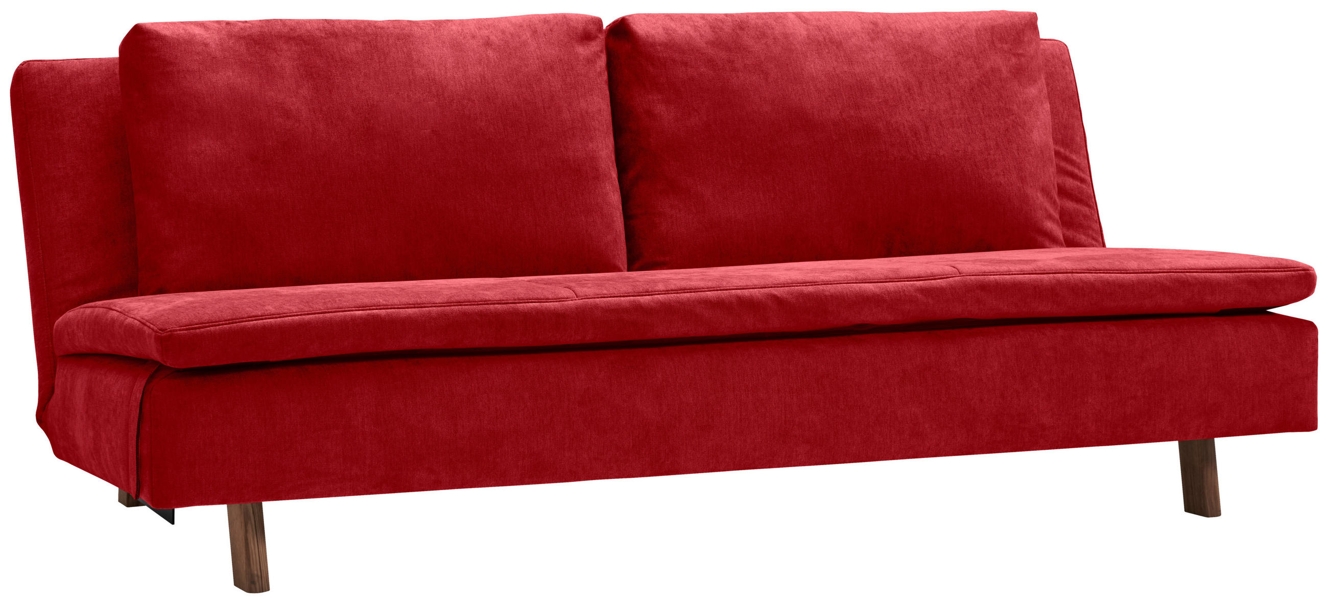 SCHLAFSOFA Flachgewebe Rot  - Eichefarben/Rot, KONVENTIONELL, Holz/Textil (205/85/98cm) - Carryhome