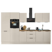 KÜCHENBLOCK MULTAN  in Kaschmir  - Kaschmir/Schwarz, Basics, Holzwerkstoff/Metall (330/211/60cm) - Carryhome