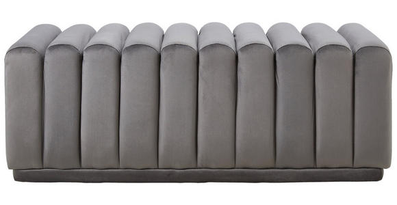 SITZBANK 113/42/48 cm Samt Grau - Schwarz/Grau, MODERN, Textil (113/42/48cm) - Novel