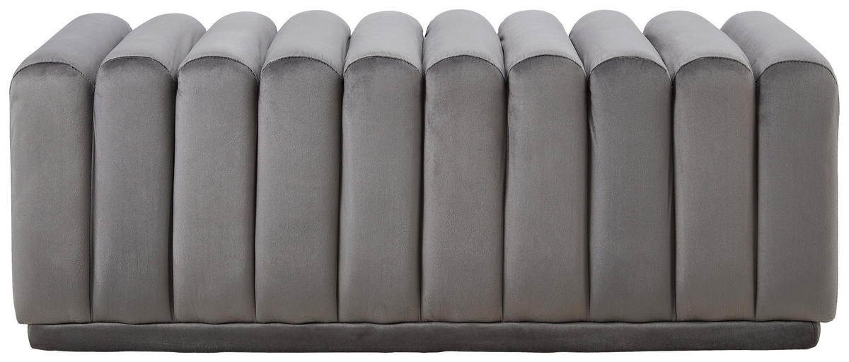 SITZBANK 113/42/48 cm Samt Grau  - Schwarz/Grau, MODERN, Textil (113/42/48cm) - Novel