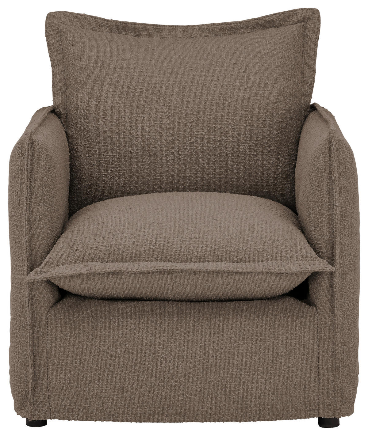 HUSSEN-SESSEL Flachgewebe, Bouclé Braun    - Schwarz/Braun, Trend, Textil/Metall (120/82/98cm) - Livetastic