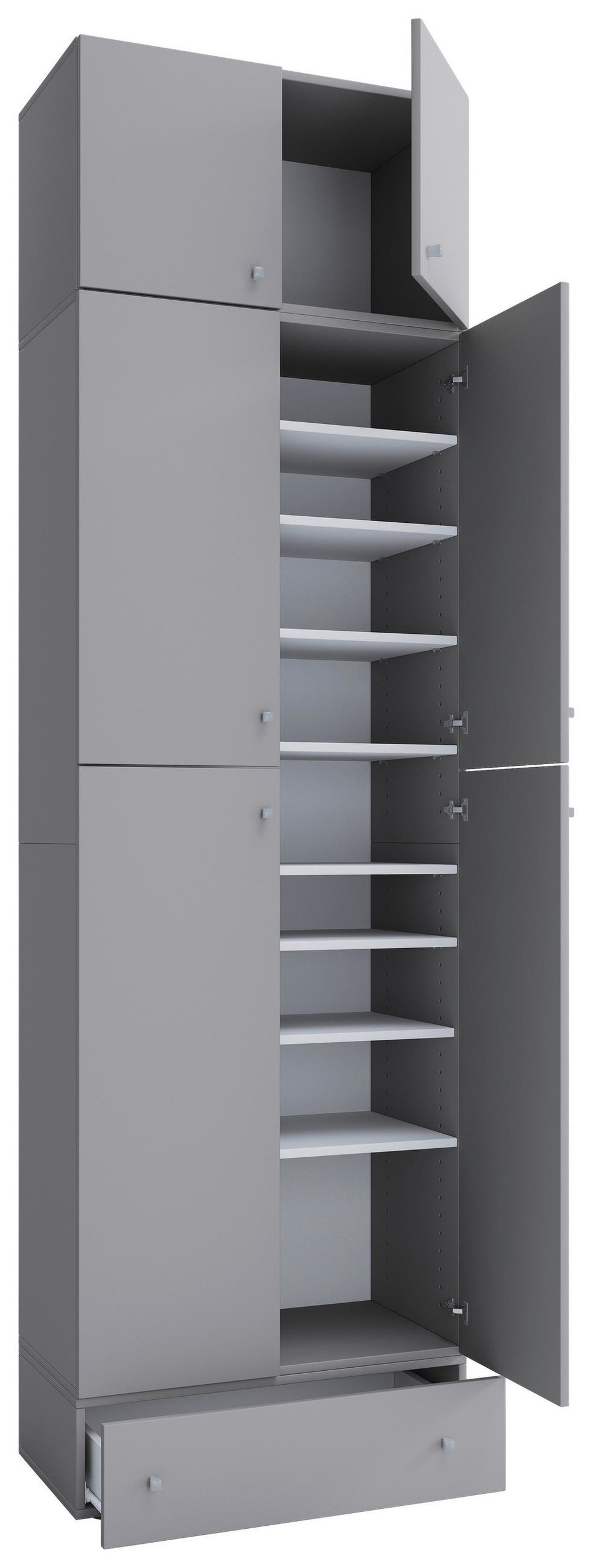 SKOSKÅP  i 70/240/39 cm  - grå/svart, Modern, trämaterial/plast (70/240/39cm) - MID.YOU
