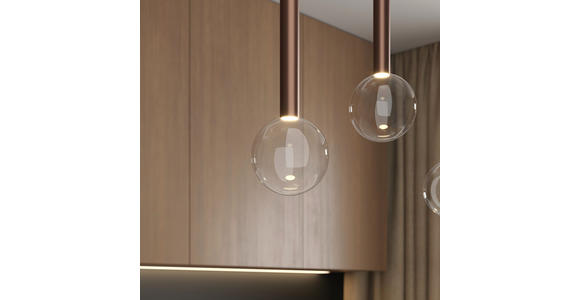 LED-HÄNGELEUCHTE 90/10/180 cm  - Klar/Schwarz, Design, Glas/Metall (90/10/180cm) - Dieter Knoll