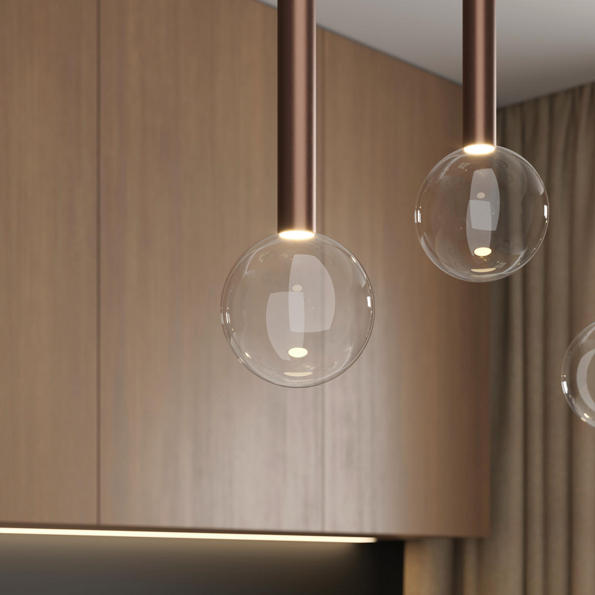 LED-HÄNGELEUCHTE 90/10/180 cm    - Klar/Schwarz, Design, Glas/Metall (90/10/180cm) - Dieter Knoll