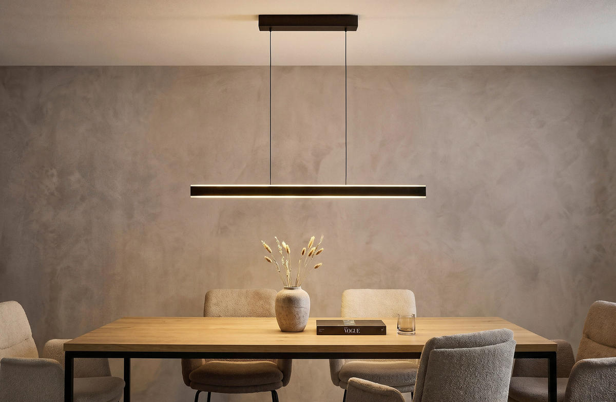 LED-HÄNGELEUCHTE Croom 120/10/60-180 cm   - Schwarz/Weiß, Design, Kunststoff/Metall (120/10/60-180cm) - Trio Leuchten