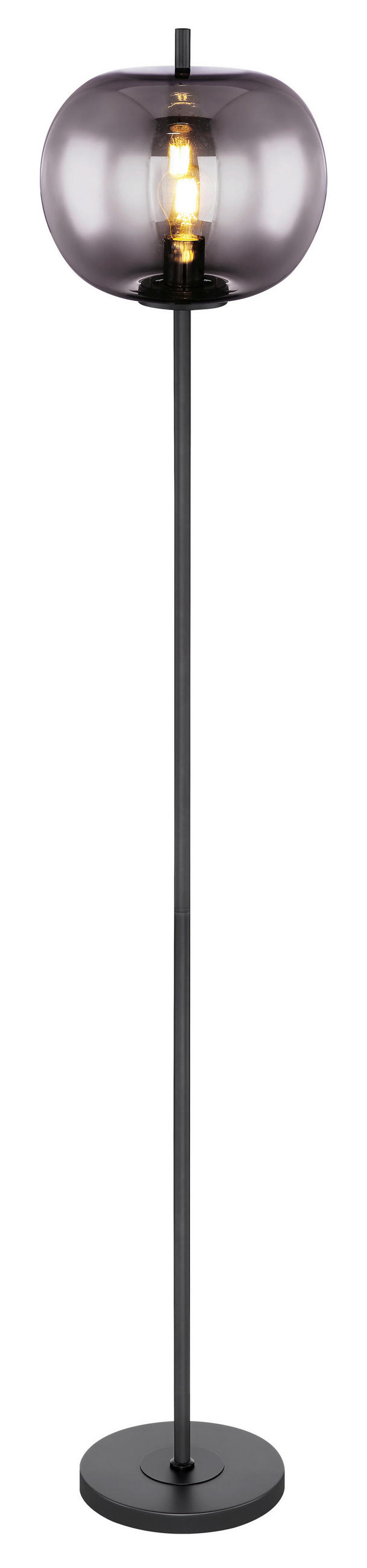 STOJACÍ LAMPA, 30/160 cm  - šedá/černá, Design, kov/sklo (30/160cm) - Globo