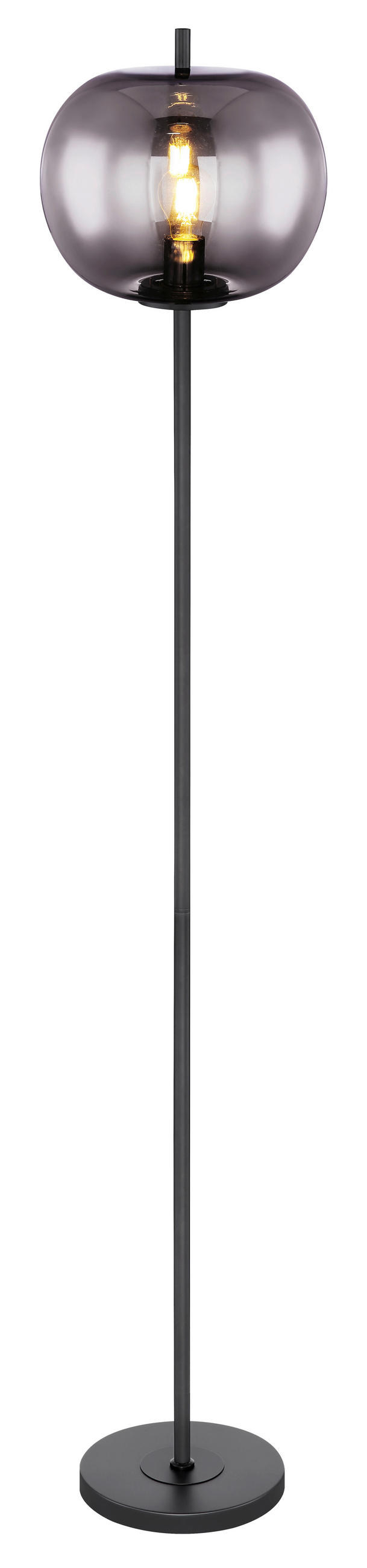 STOJEČA SVETILKA  Blacky      30/160 cm       - črna/siva, Design, kovina/steklo (30/160cm) - Globo