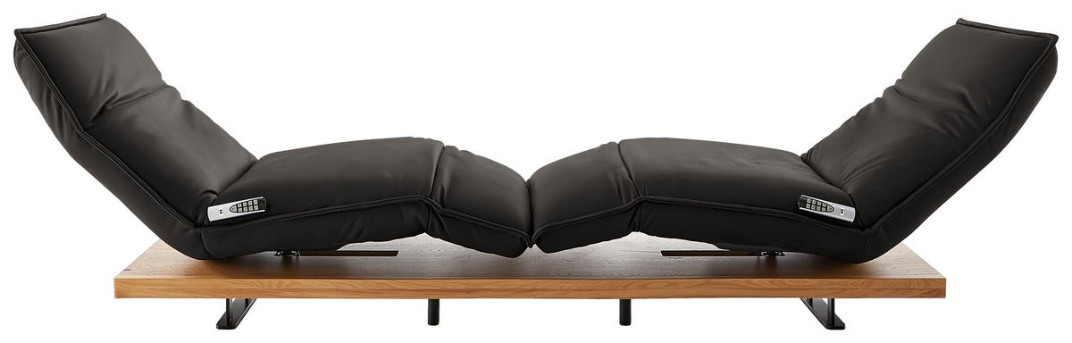 2-SITZER-SOFA  in Echtleder Graubraun   - Eichefarben/Graubraun, Natur, Leder/Holz (240/63/115cm) - Koinor