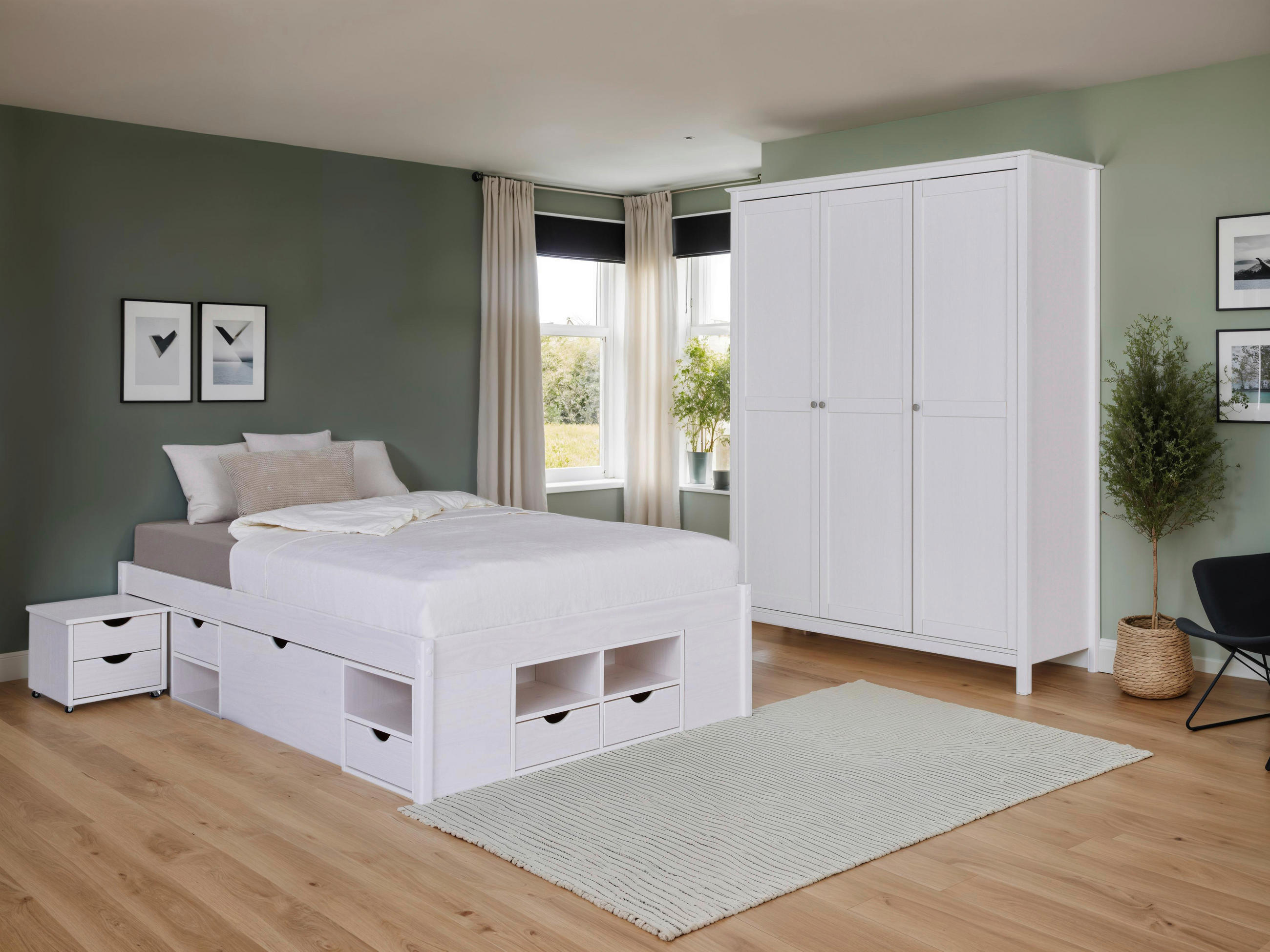 EINZELZIMMER Weiß  - Naturfarben/Weiß, MODERN, Holz - MID.YOU