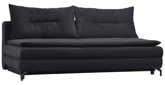 SCHLAFSOFA in Webstoff Dunkelgrau  - Dunkelgrau/Schwarz, MODERN, Textil/Metall (208/73/92/102cm) - Novel