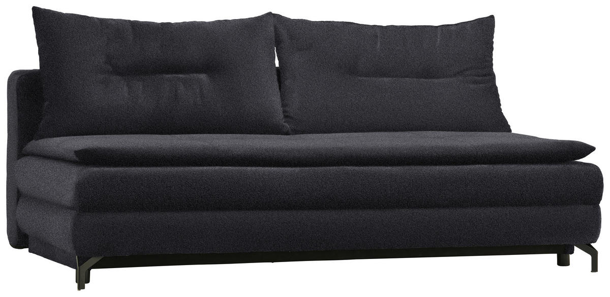 KANAPÉÁGY sötétszürke  - fekete/sötétszürke, Modern, textil/fém (208/73/92/102cm) - Novel