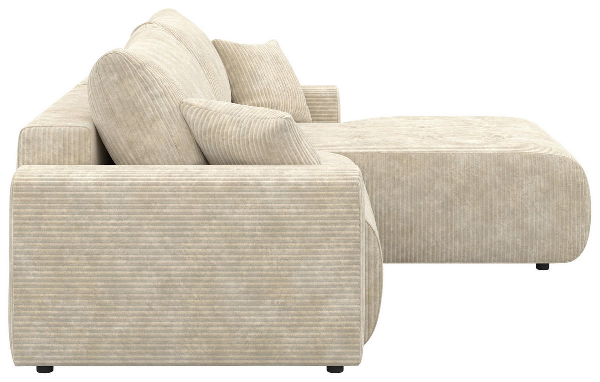 ECKSOFA Naturfarben Webstoff  - Schwarz/Naturfarben, KONVENTIONELL, Kunststoff/Textil (270/192cm) - Carryhome
