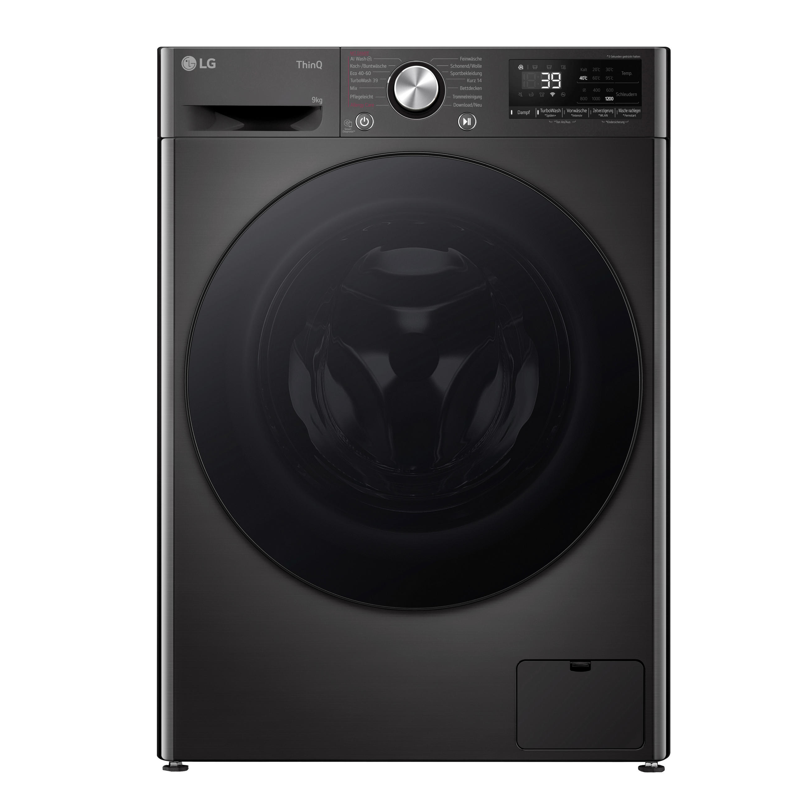WASCHMASCHINE F2V7SLIM9B   - Schwarz, Basics, Metall (60/85/47,5cm) - LG