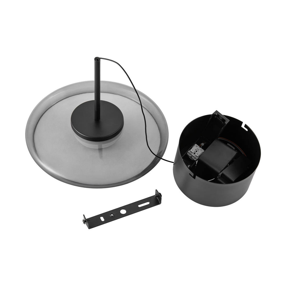 LED-HÄNGELEUCHTE Felis   - Schwarz, Basics, Glas/Metall (25cm) - Novel