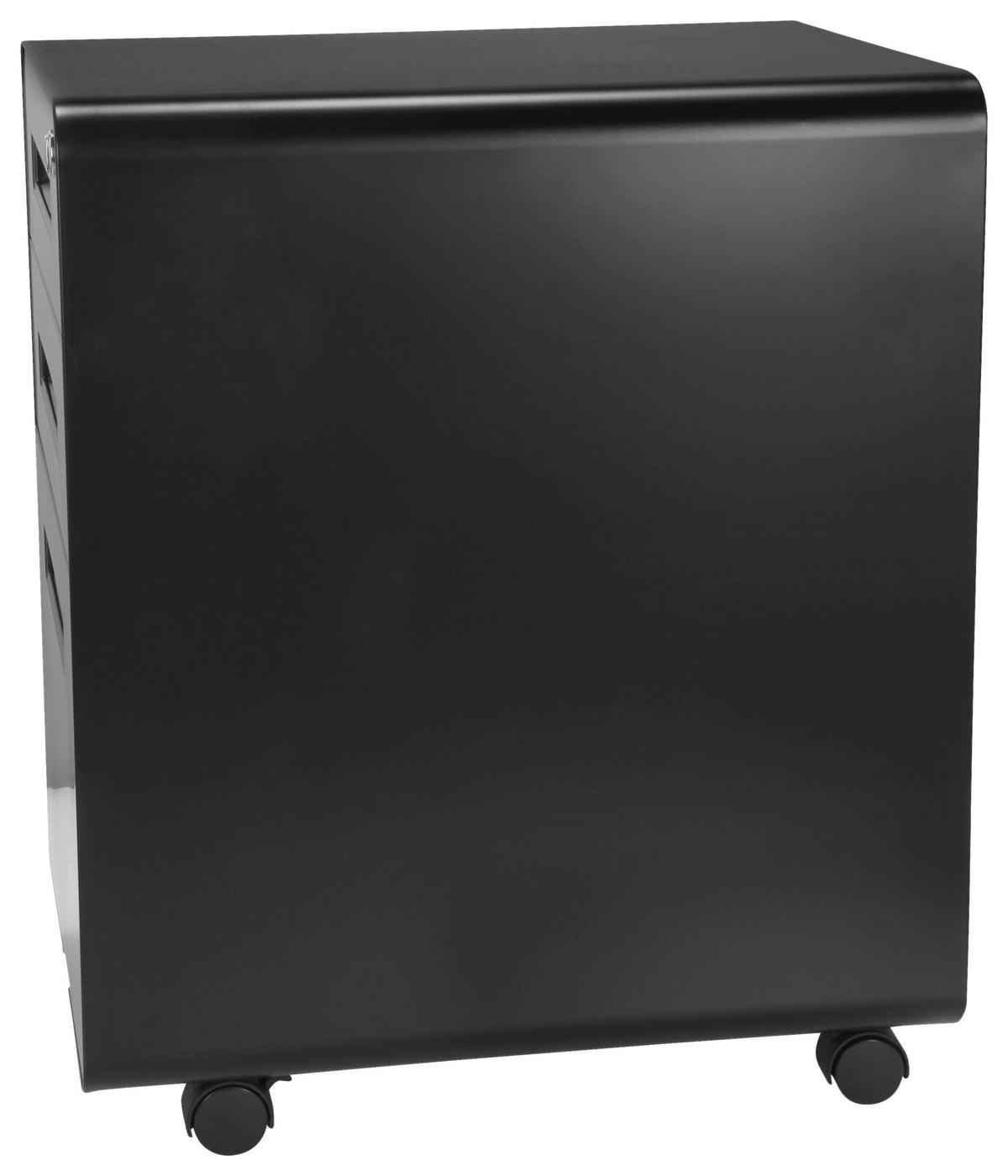ROLLCONTAINER Schwarz  - Schwarz, MODERN, Kunststoff/Metall (40/60/50cm) - MID.YOU