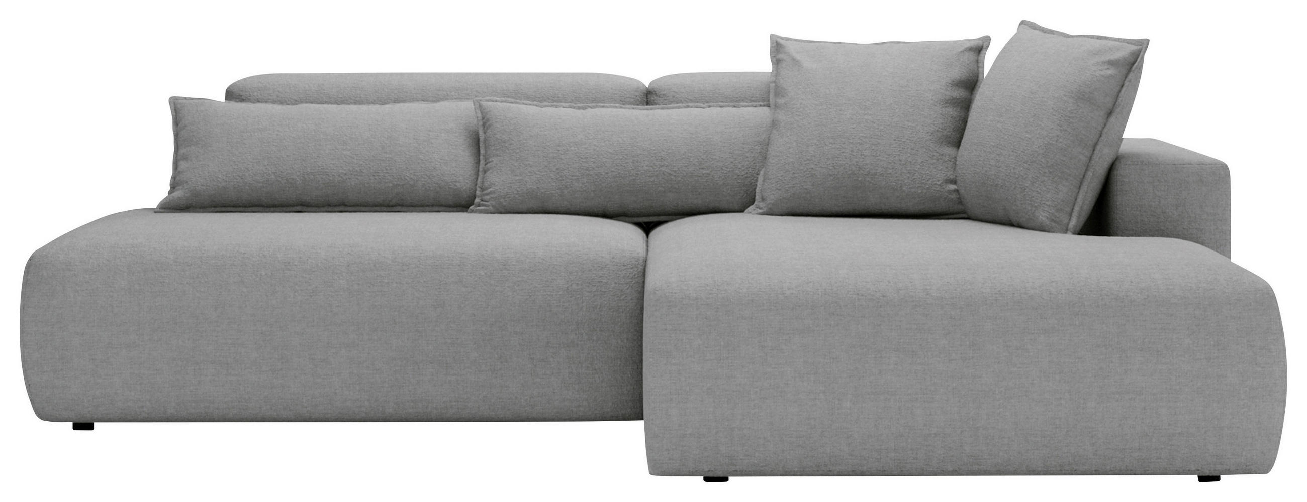 ECKSOFA ARTE in Chenille Grau  - Schwarz/Grau, Design, Kunststoff/Textil (284/160cm) - Livetastic