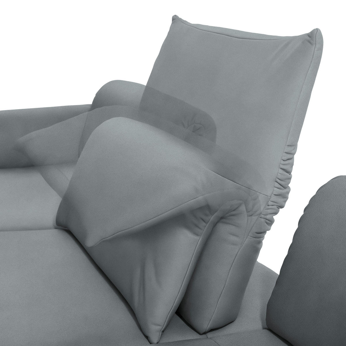 ECKSOFA in Echtleder Hellblau  - Anthrazit/Hellblau, Design, Leder/Metall (173/308cm) - Joop!