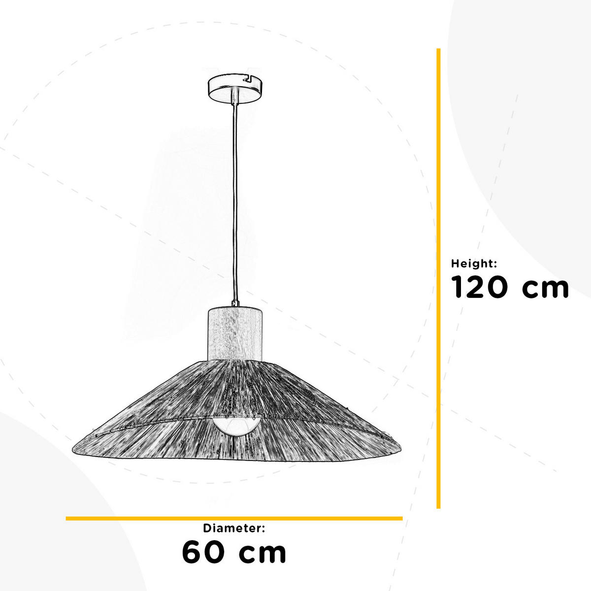 ZÁVĚSNÉ SVÍTIDLO, 60/60/120 cm  - béžová, Natur, dřevo (60/60/120cm)