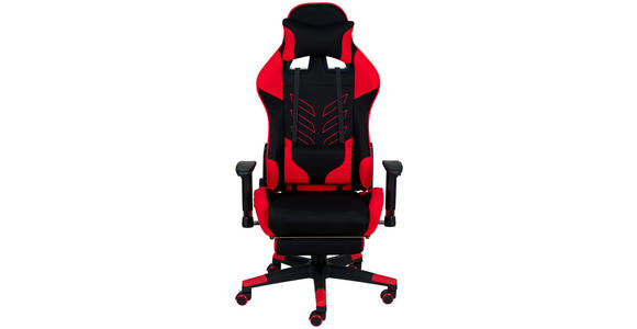 GAMINGSTUHL  in Webstoff Rot, Schwarz  - Rot/Schwarz, Design, Kunststoff/Textil (67/137/63cm) - Xora