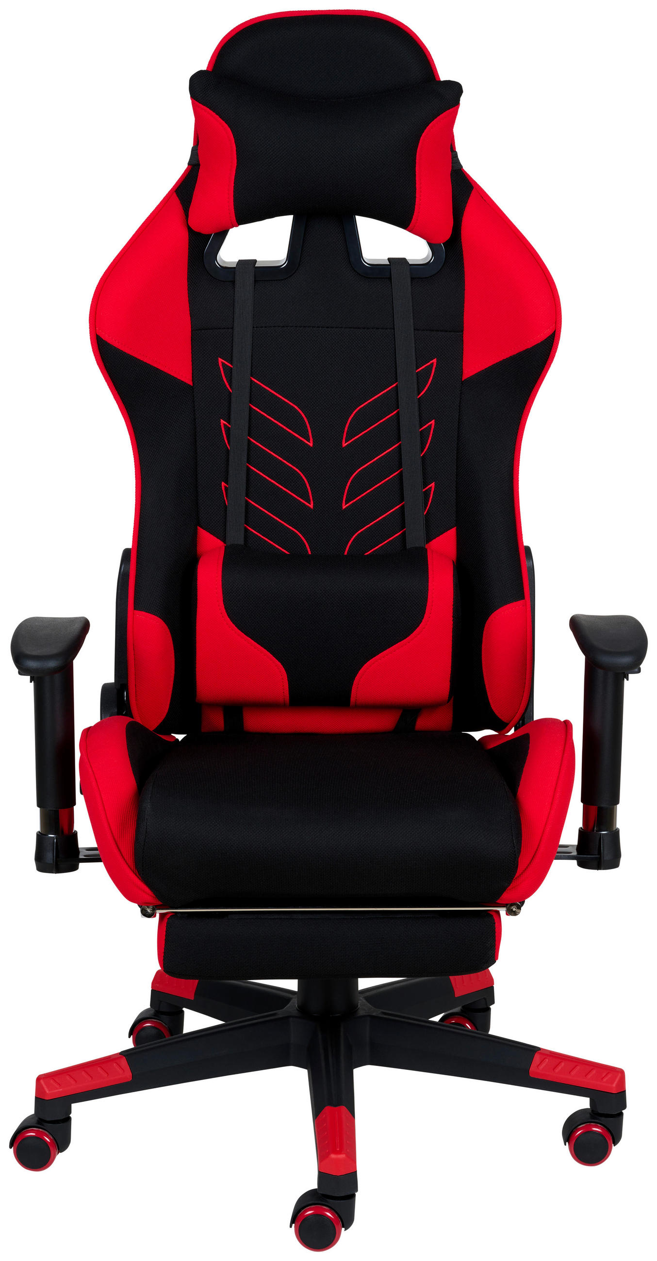 GAMING STOL kovina, umetna masa, tekstil rdeča, črna - rdeča/črna, Design, kovina/umetna masa (67/137/63cm) - Xora