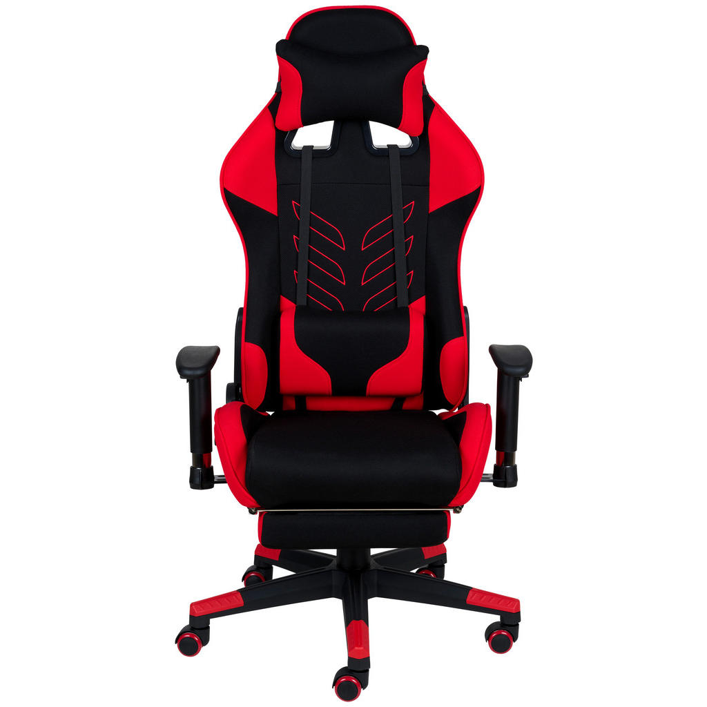 Thumbnail - Xora Gamingstuhl, Rot, Schwarz, Metall, Kunststoff, Textil, Drehkreuz, 67x137x63 cm, inklusive Armlehnen, Nackenkissen a...